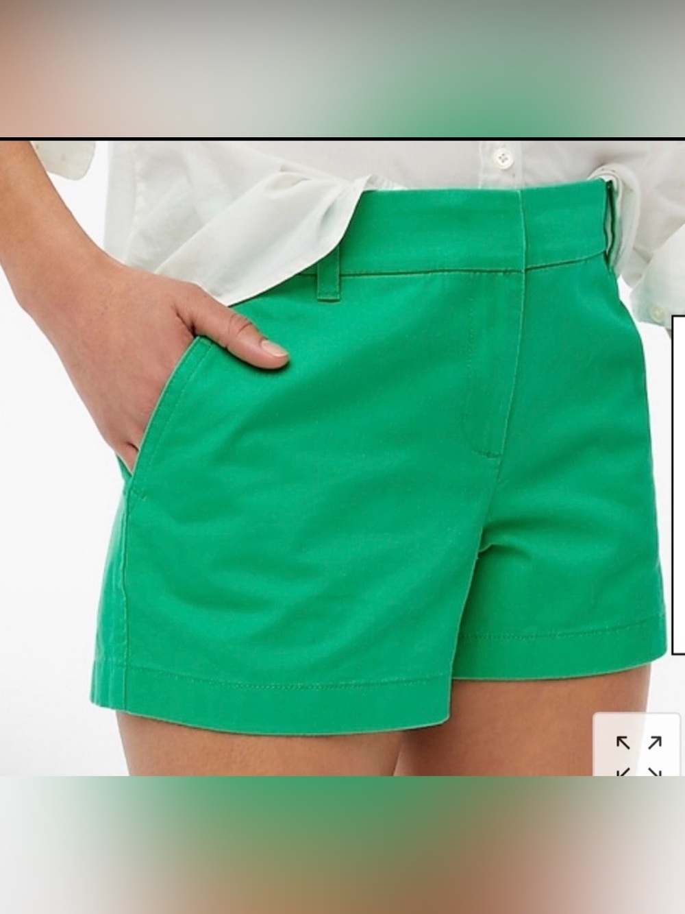 J, Crew tech shorts, kelly green, size 14